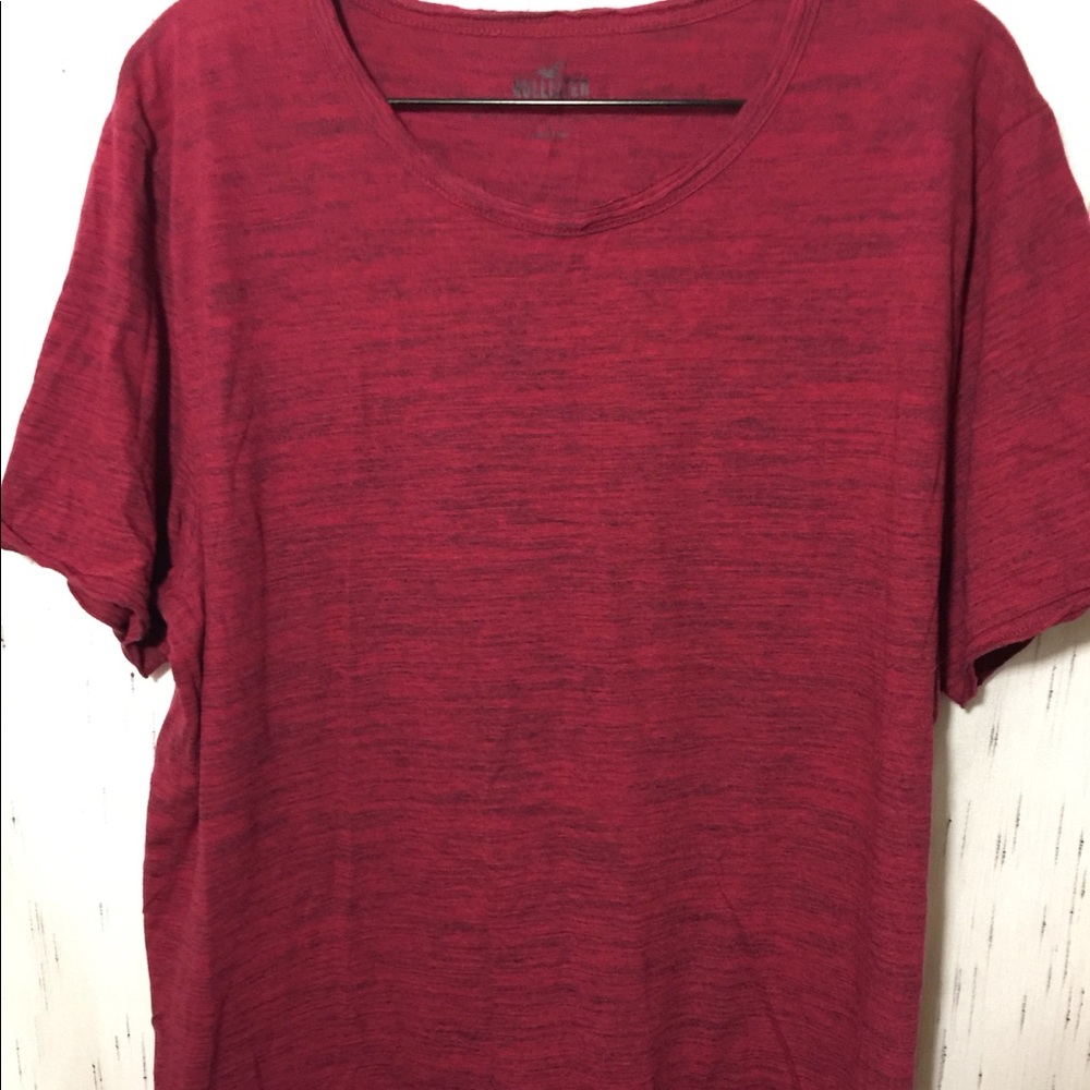 Hollister red black space dye tunic large burgundy